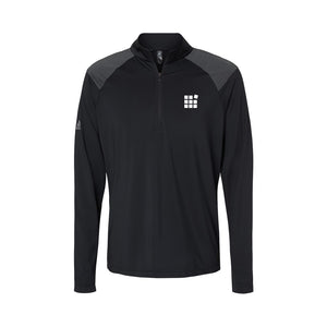 Shoulder Stripe Quarter-Zip Pullover - Black