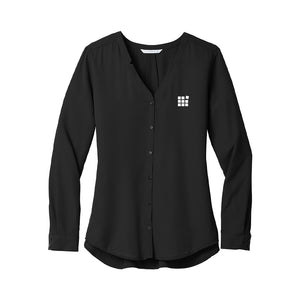 Port Authority Ladies Long Sleeve Button-Front Blouse