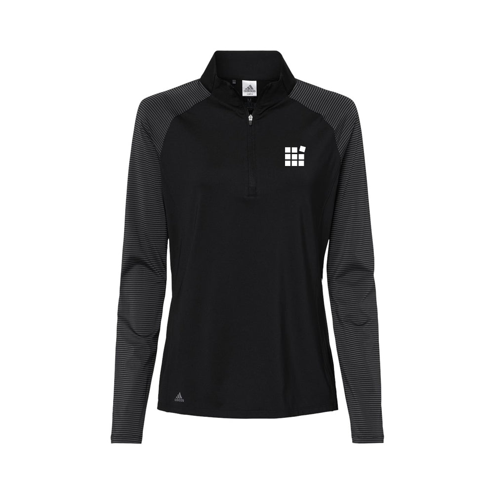 Adidas Women's Stripe Block Quarter-Zip Pullover - Black