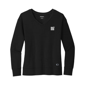 OGIO Ladies Luuma Flex Long Sleeve V-Neck - Black