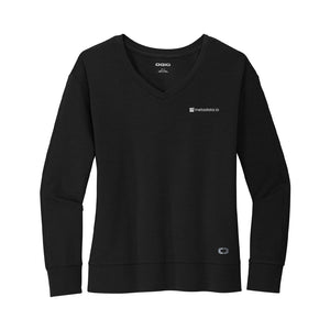 OGIO Ladies Luuma Flex Long Sleeve V-Neck - Black