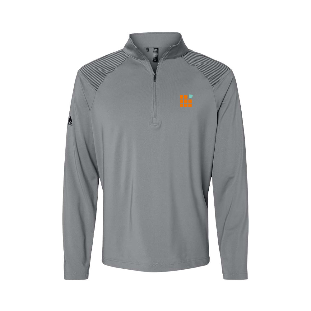 Shoulder Stripe Quarter-Zip Pullover - Grey Three