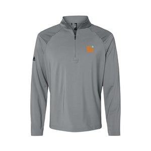 Shoulder Stripe Quarter-Zip Pullover - Grey Three