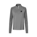 Load image into Gallery viewer, Adidas Women&#39;s Stripe Block Quarter-Zip Pullover - Grey Three
