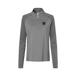 Adidas Women's Stripe Block Quarter-Zip Pullover - Grey Three