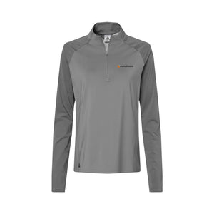 Adidas Women's Stripe Block Quarter-Zip Pullover - Grey Three