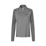 Load image into Gallery viewer, Adidas Women&#39;s Stripe Block Quarter-Zip Pullover - Grey Three
