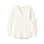 Load image into Gallery viewer, Port Authority Ladies Long Sleeve Button-Front Blouse - Ivory Chiffon
